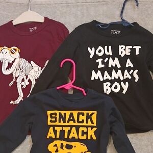 The Children's Place Long Sleeve Tees - Black, Burgundy, Yellow